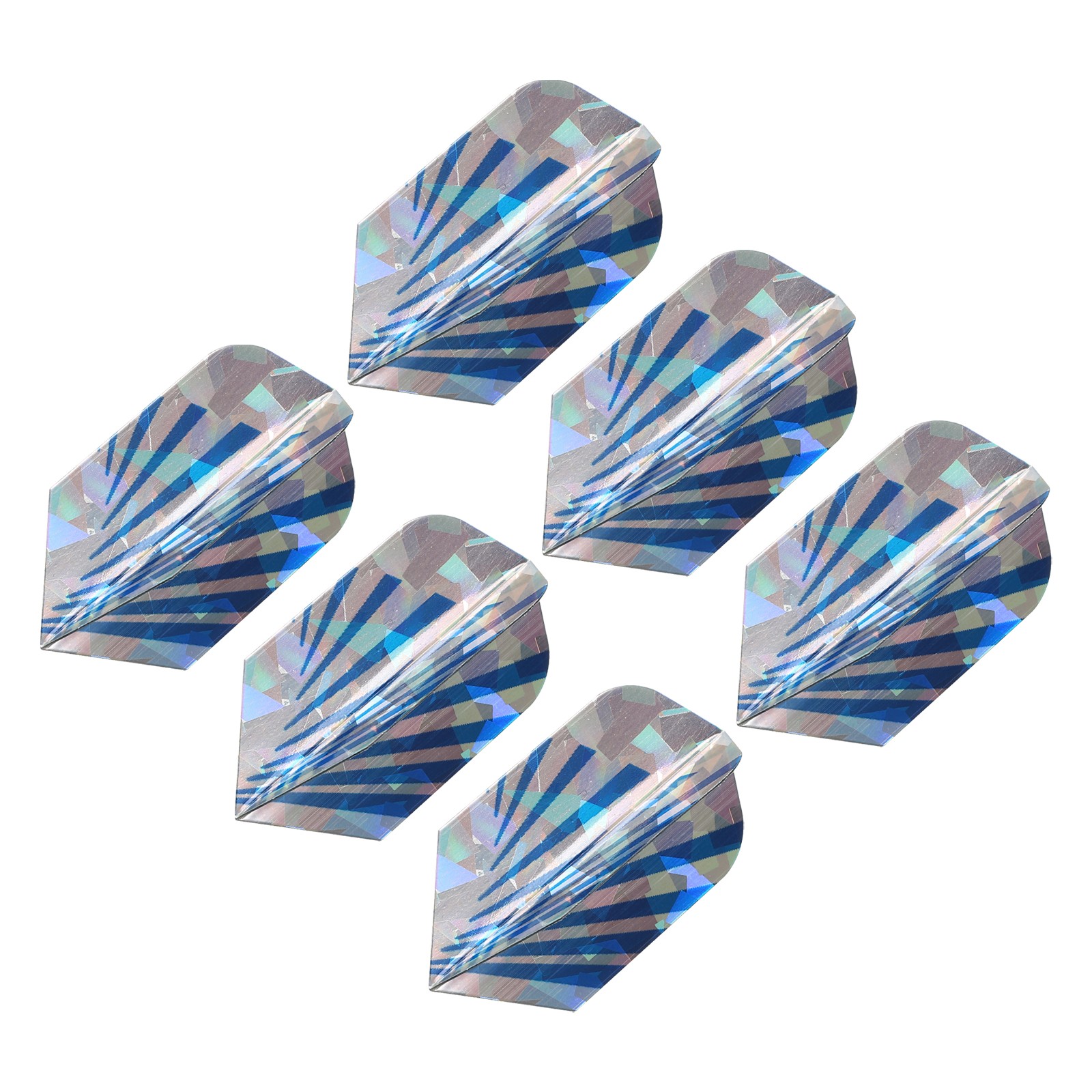 Slim Dart Flights, 6 Pack PET Dart Accessories, Blue Silver Tone