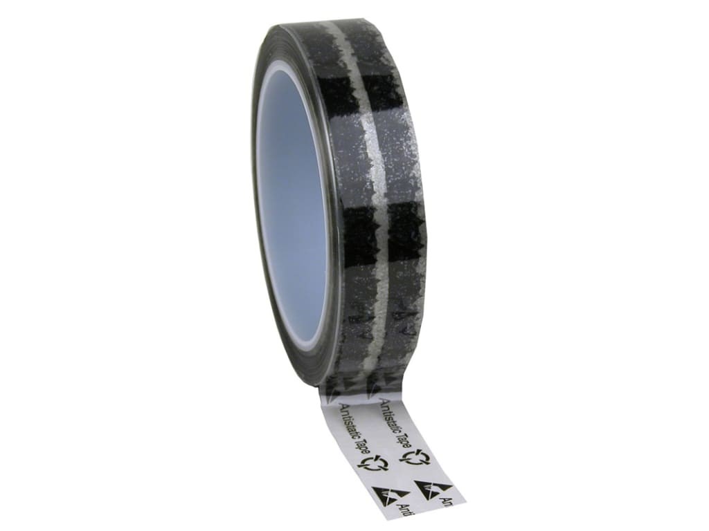 Desco 79211 - Wescorp antistatic clear cellulose tape with printed ESD symbols,