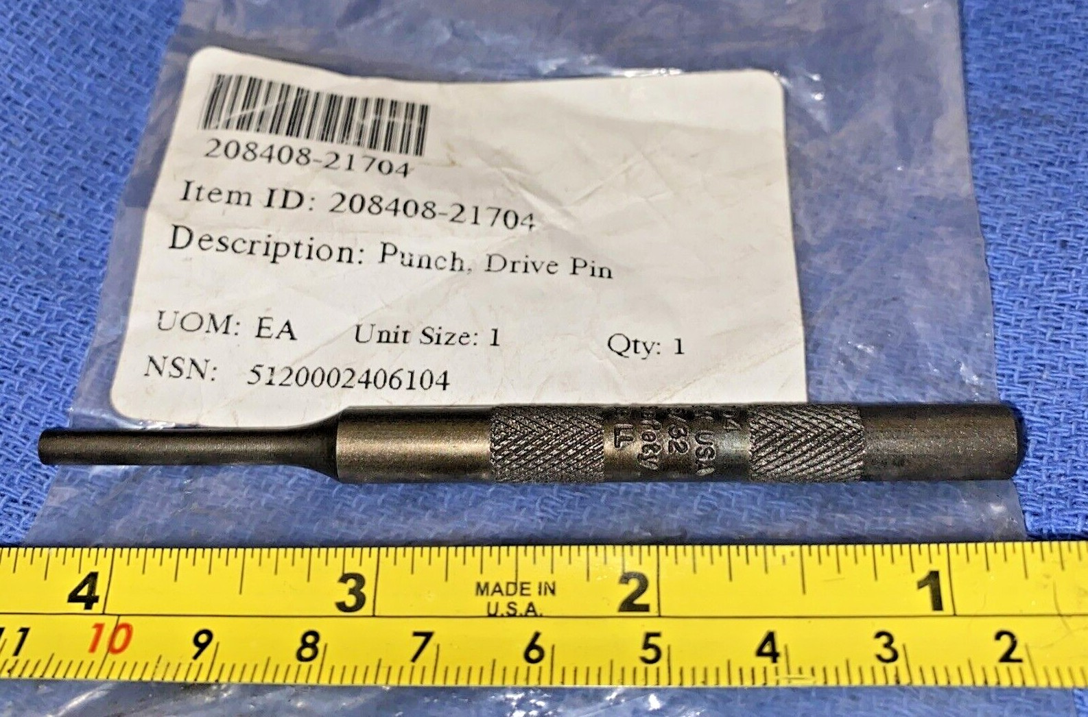 21740 MAYHEW 475 5/32 INCH Punch Pin Type NEW  MADE IN USA GOVT SURP