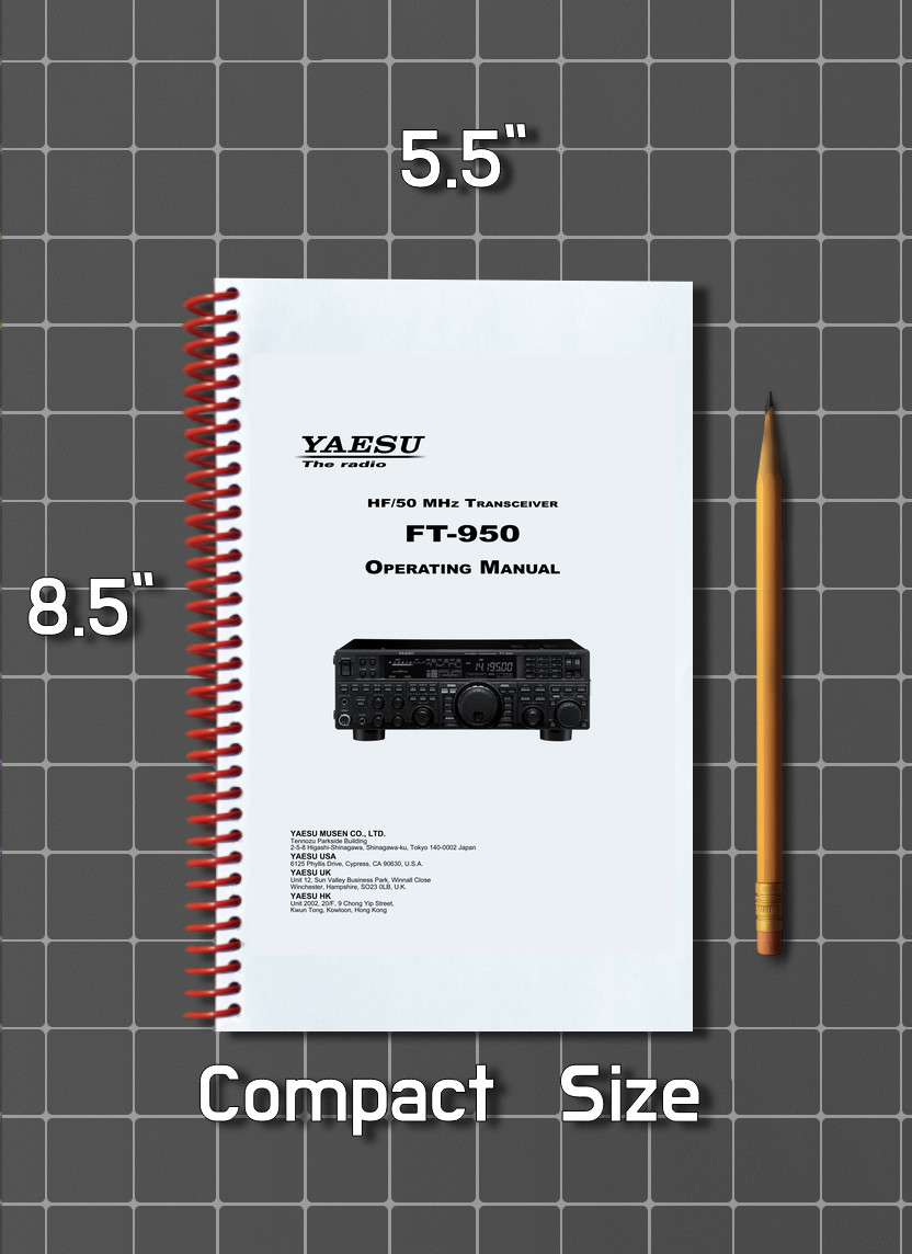Yaesu FT-950 — OPERATING MANUAL Guide Instructions — 132 Pg — Half Size 5.5x8.5
