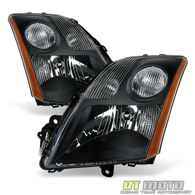 For 2007-2009 Nissan Sentra Black Headlights Headlamps Aftermarket Left+Right