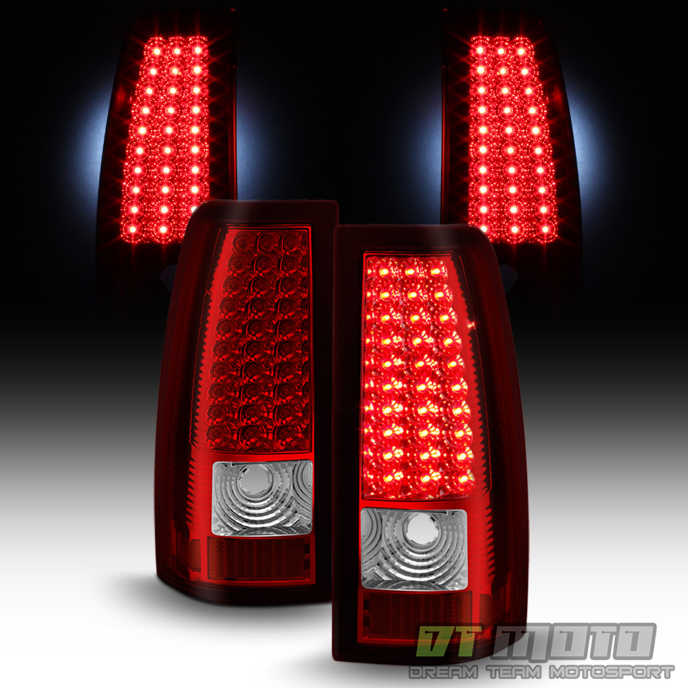 Red Clear 1999-2002 Chevy Silverado 1500 2500 3500 LED Tail Lights Brake Lamps