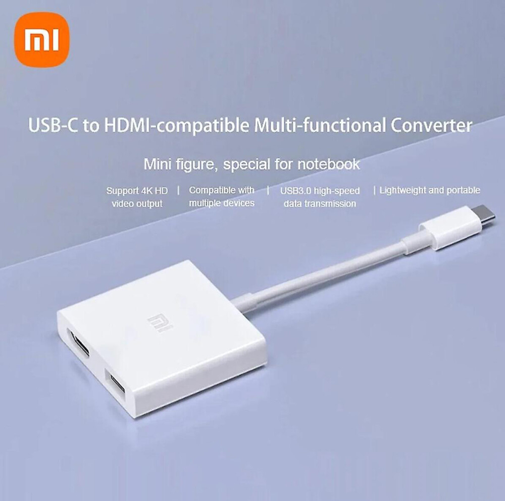 Original Xiaomi USB-C zu HDMI PD USB 3.0 Video Adapter bis zu 4K@30Hz Plug&Play