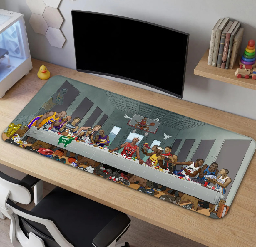 Basketball Legends Mouse Pad | Last Supper Desk Mat, Gaming Setup Decor