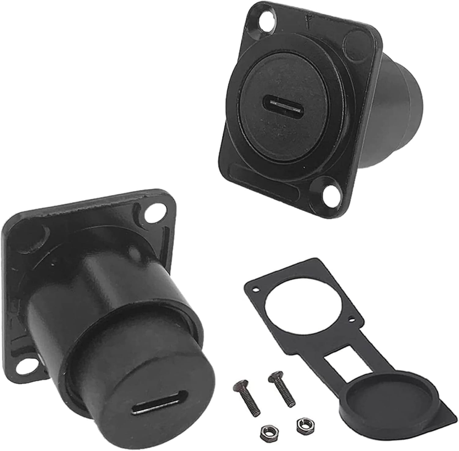 PENGLIN 2PCS USB 3.1 Type C Panel Mount Coupler, D-Type 2PCS(D-TYPE), black
