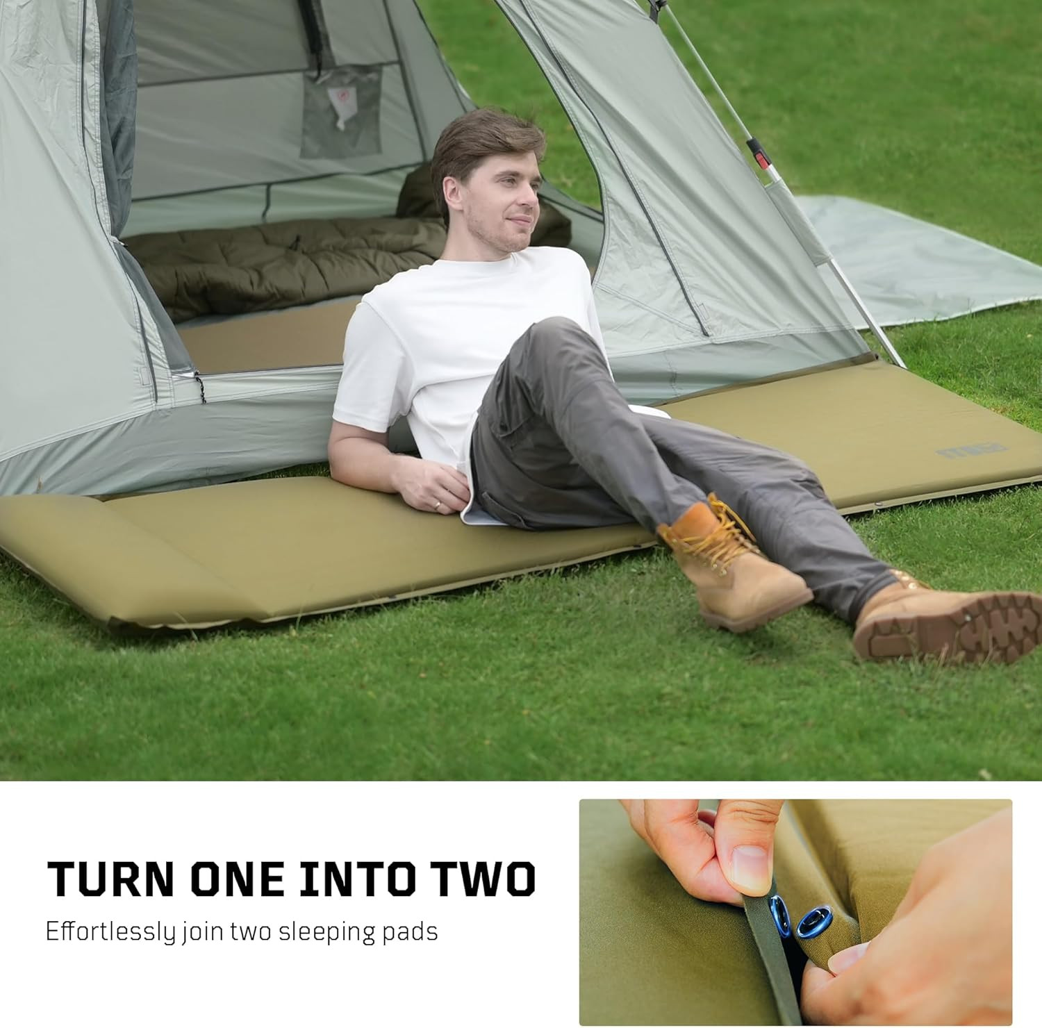 Self Inflating Sleeping Pad for Camping, Insulated Inflatable Camping Mattress f