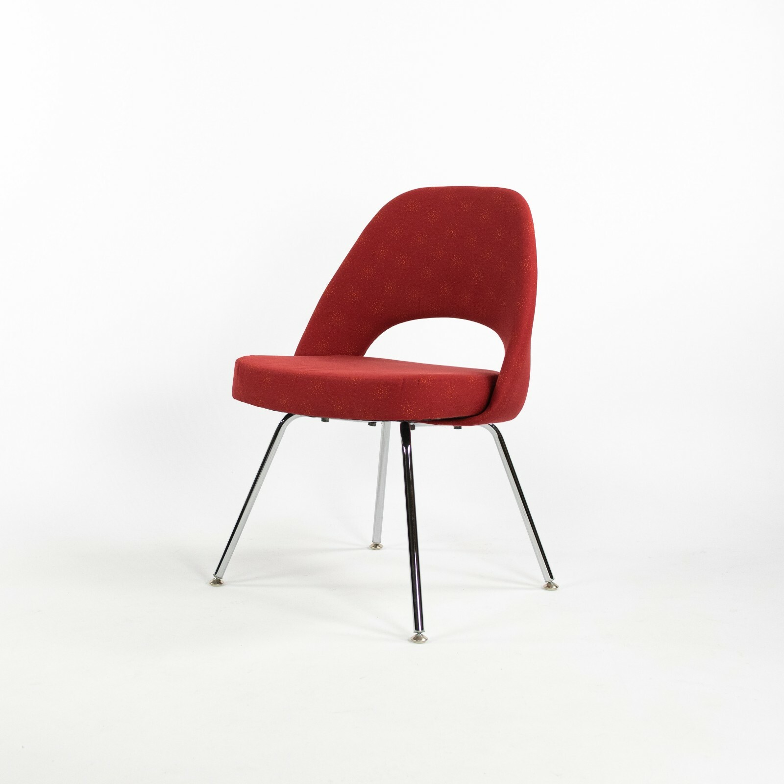 2018 Eero Saarinen for Knoll Armless Executive Chairs in Star Struck Red Fabric