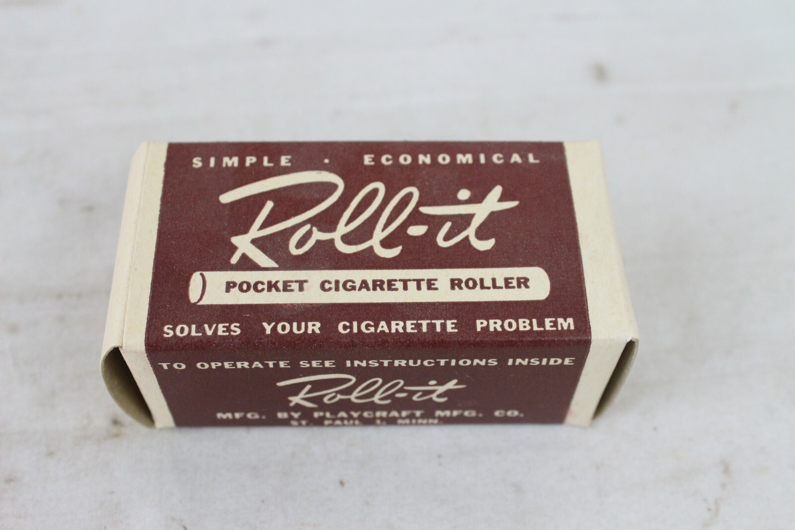 NOS Vintage Pocket Cigarette Roller Roll-It Playcraft Drug General Store w/ Box