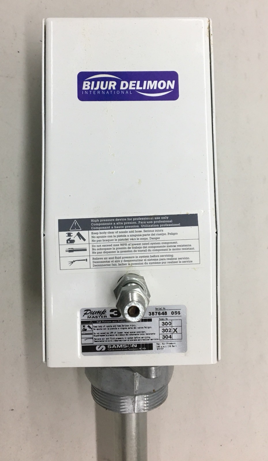 NEW BIJUR DELIMON F302 Air Operated Drum Pump  120LBS 55:1 Without Vent