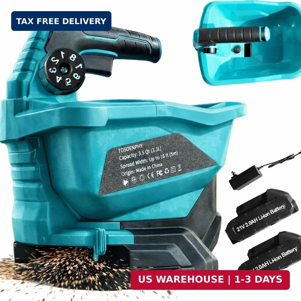 Fertilizer Spreader - 3.5Qt Electric Handheld Grass Seed Spreaders for Lawns wit
