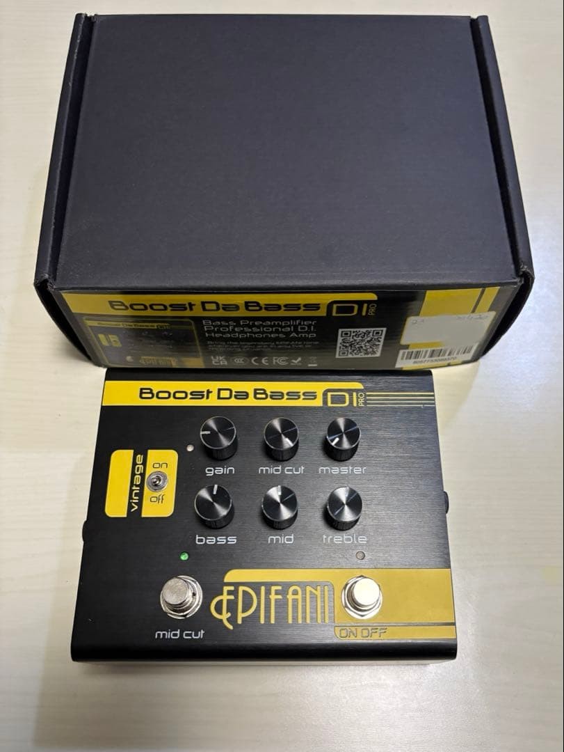 Epifani Boost DaBass DI PRO Preamp Bass Effects Box Used with Power Cable & Box