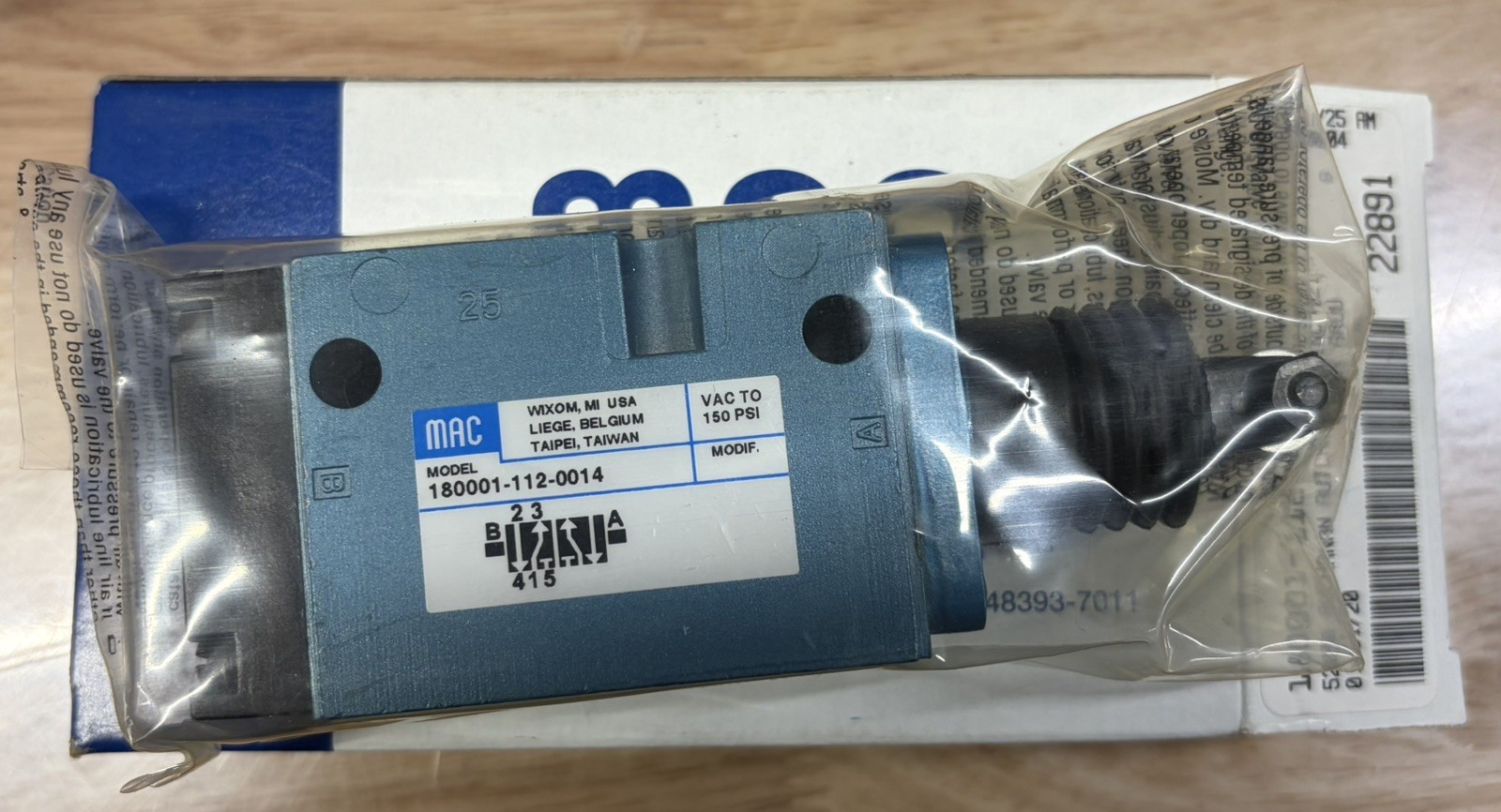 MAC VALVES INC 180001-112-0014 / 1800011120014 (NEW)