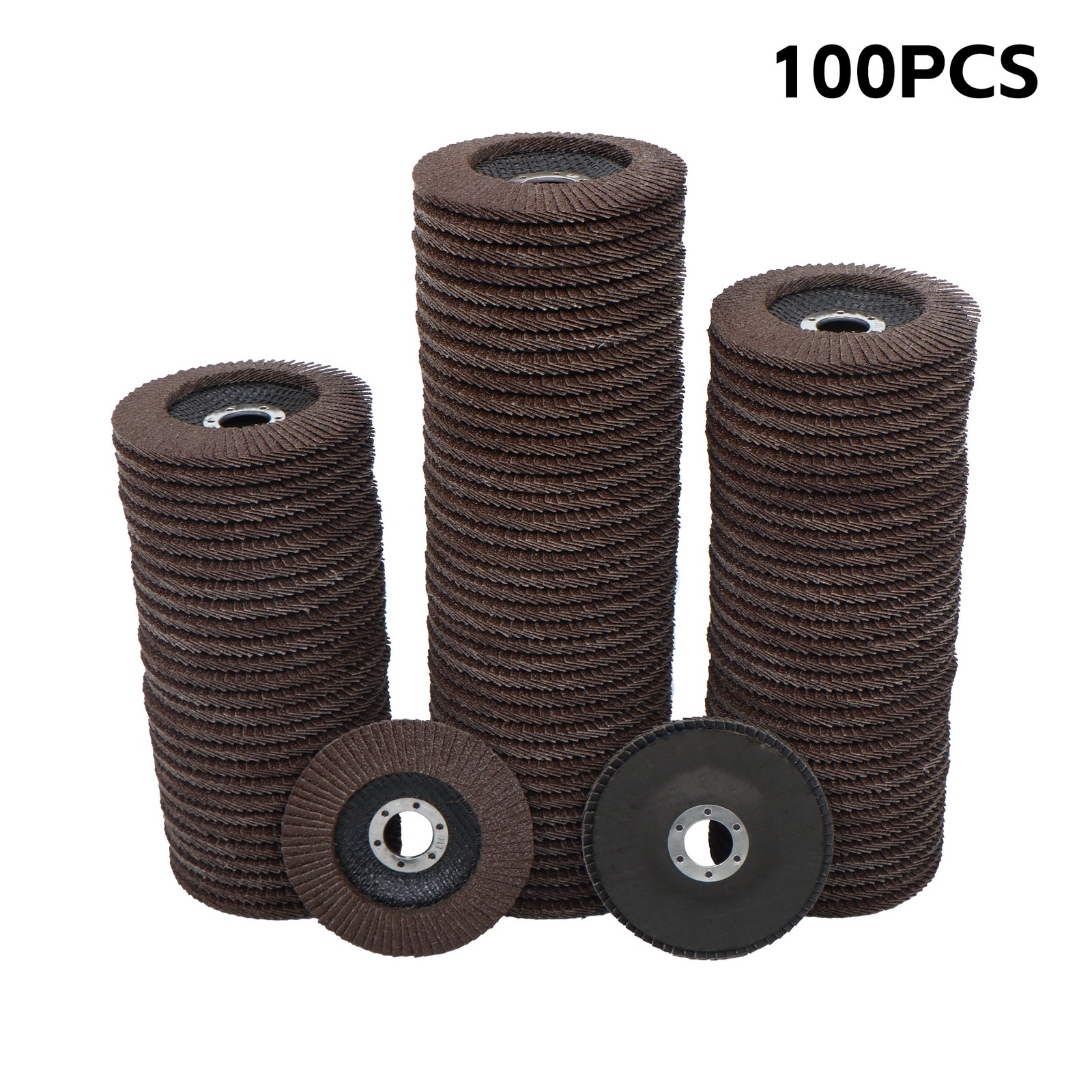 100 Pcs 4-1/2"×7/8" 40 Grit Premium Zirconia Flap Disc Sanding Grinding Grey
