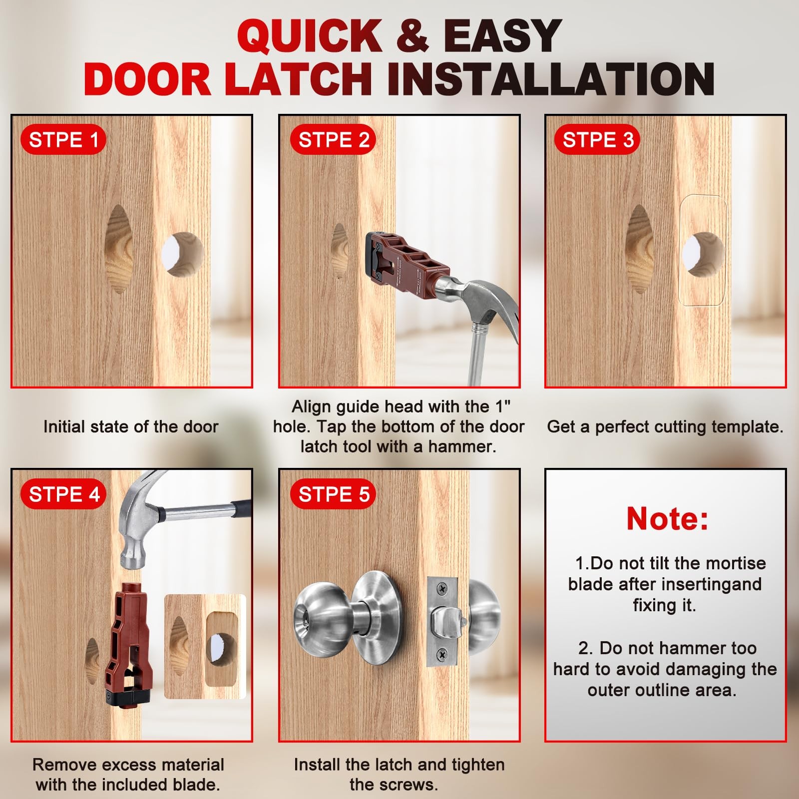 Door Hinge Jig Aluminum Alloy Template Kit Router Adjustable Mortise 2.55 Inch