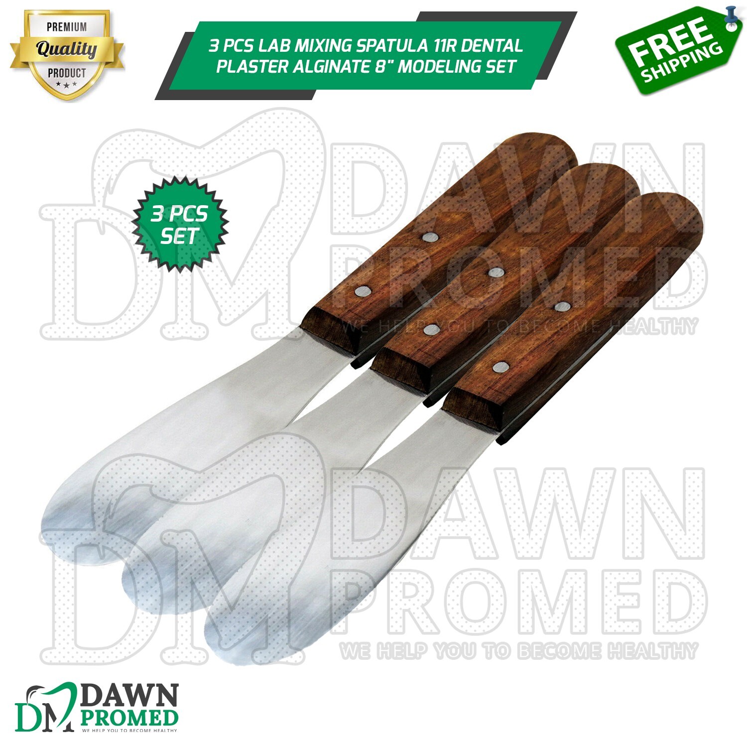 3 Pcs Lab Mixing Spatula 11R Dental Plaster Alginate 8" Modeling German Grade