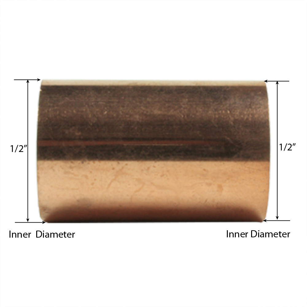 Libra Supply 3/8 inch, 3/8'', 3/8-inch Copper Coupling No Stop C x C, 50pcs