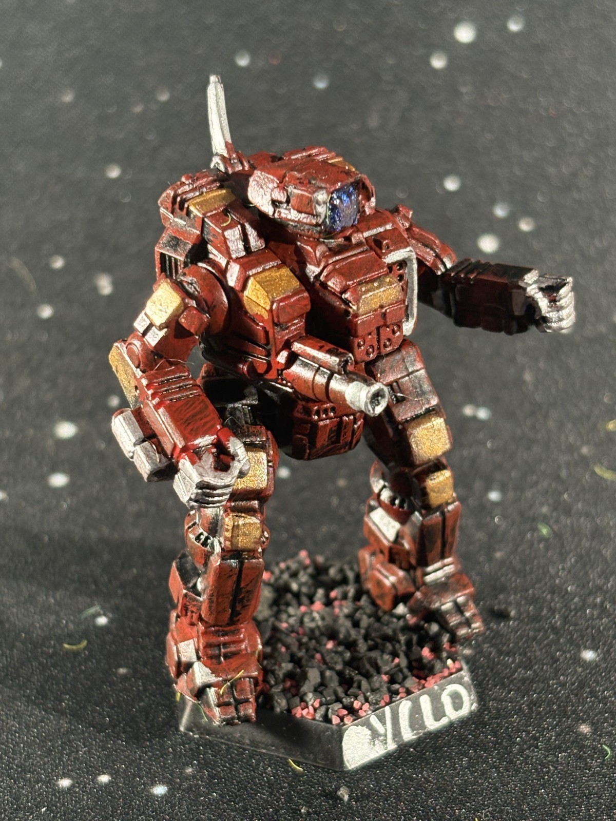 Hand Painted Battletech Cyclops Mech - Eridani Light Horse Hunter Lance