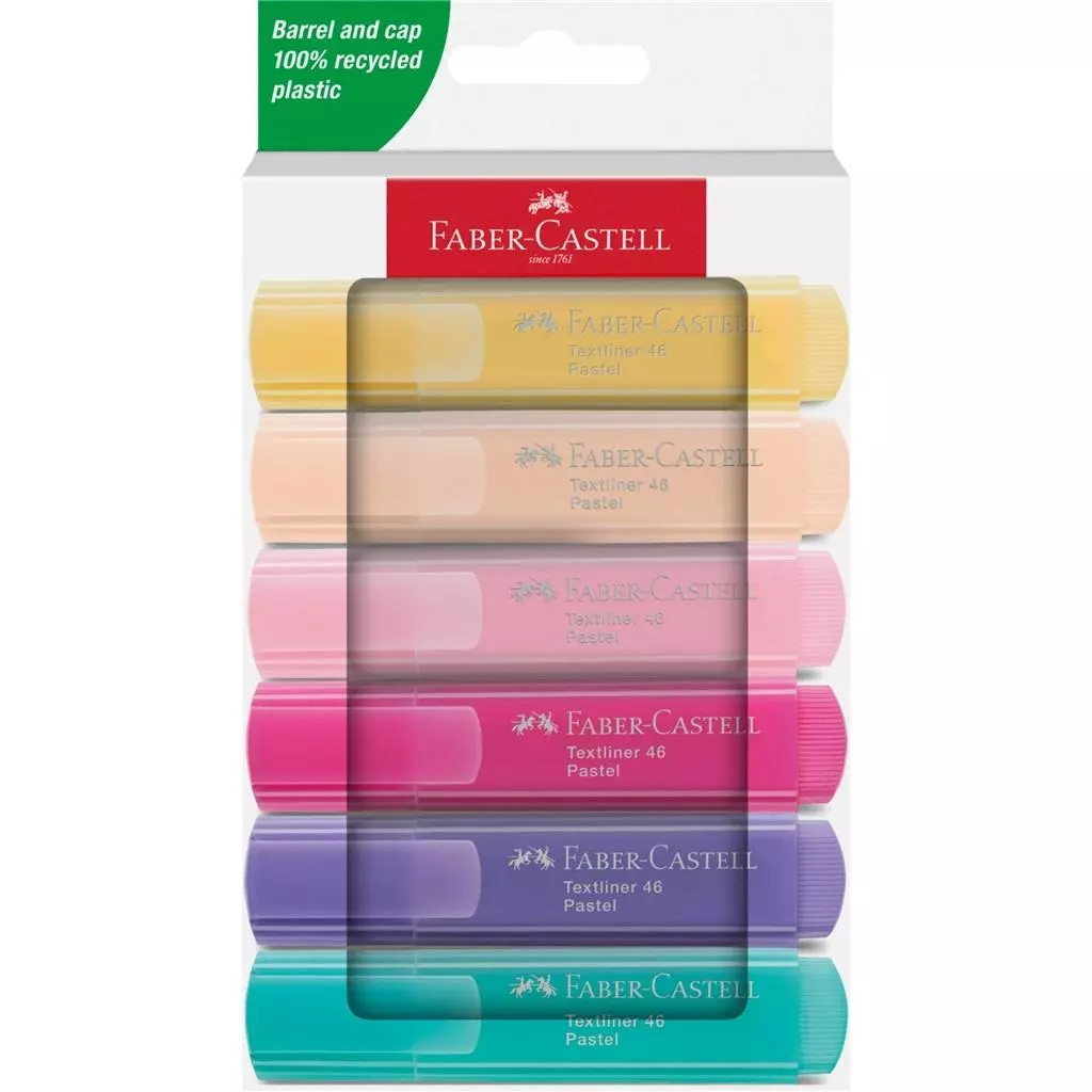 4005402546565 Zakreślacz pastelowy 6 kolorów FABER CASTELL Faber Castell