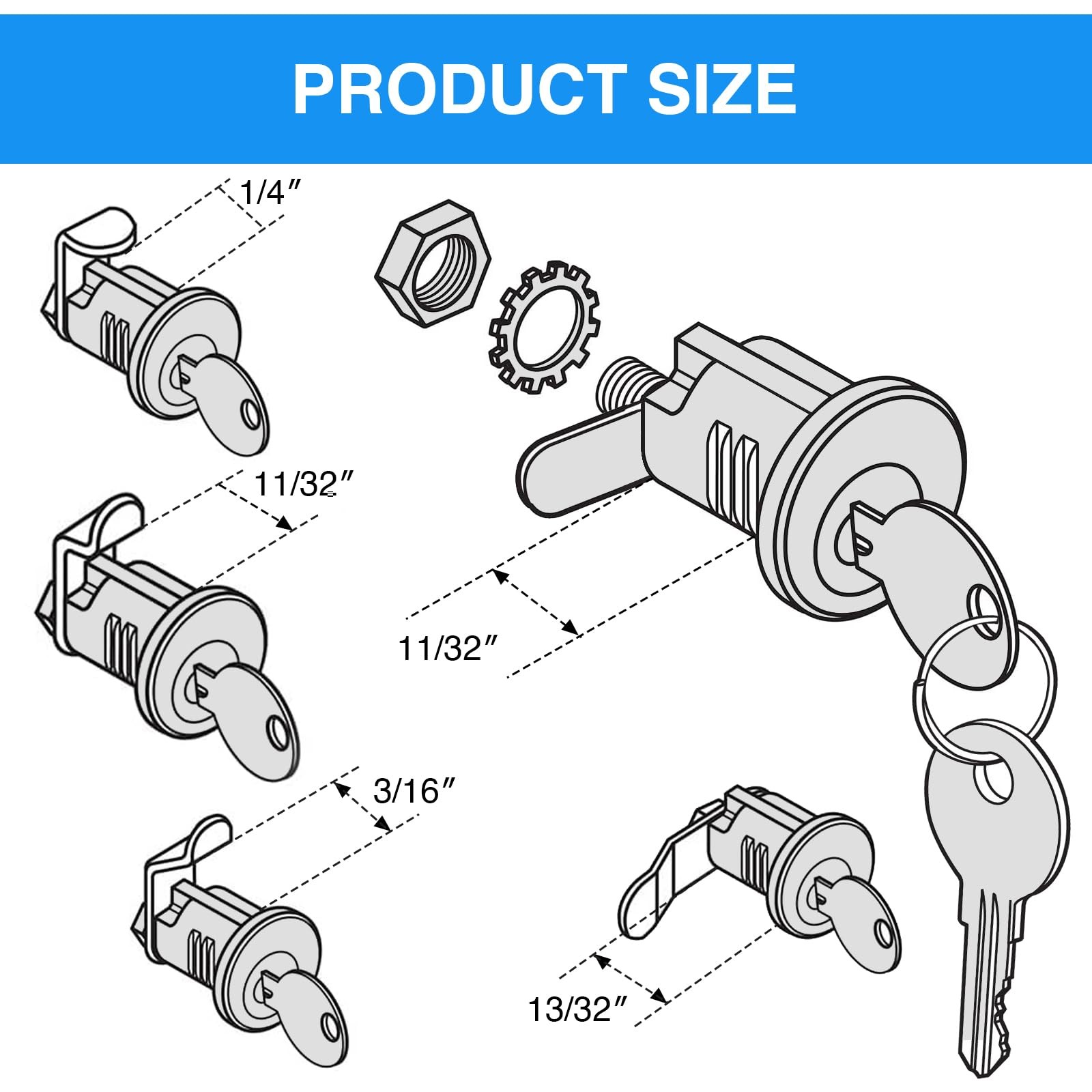 Mailbox Lock Replacement - Universal Mailbox Locks with 4 Keys - Easy to Install