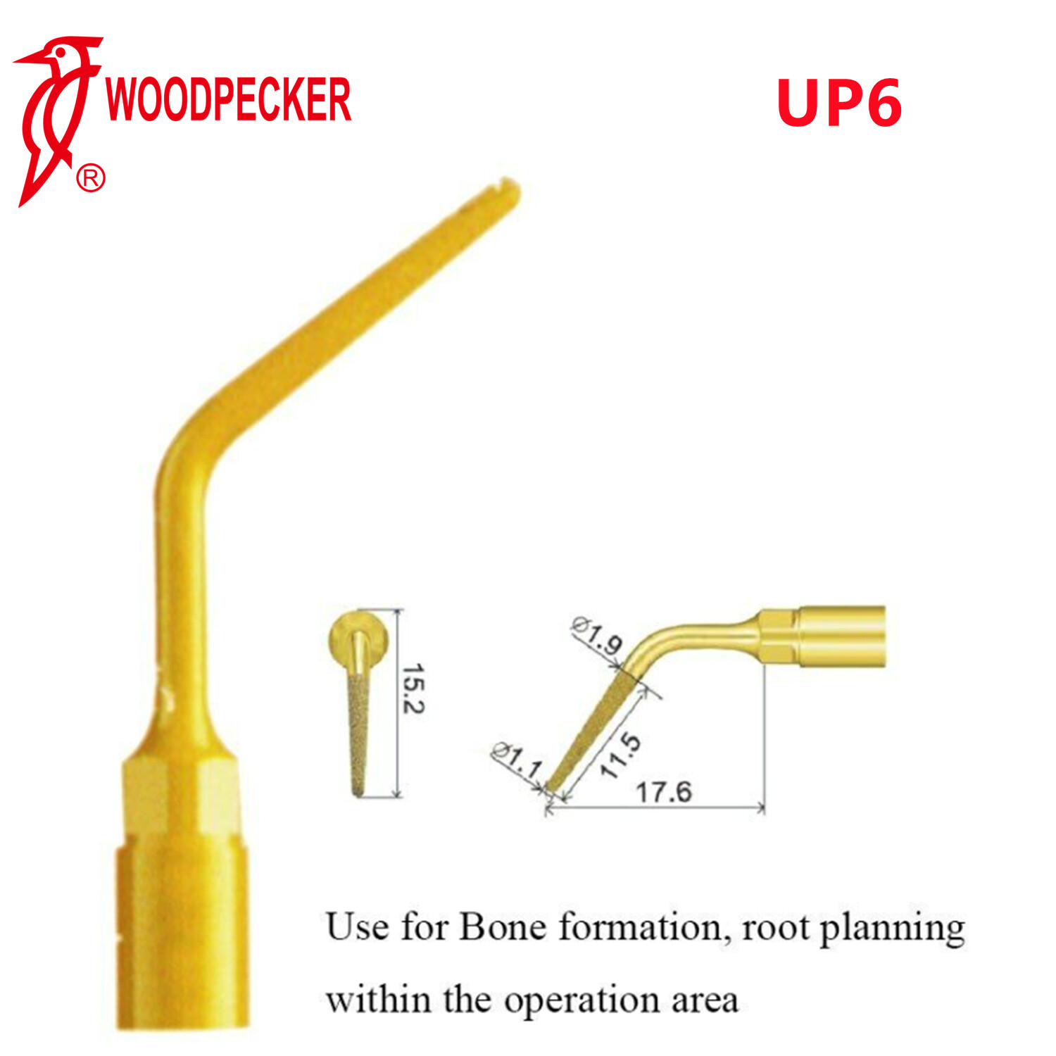 Woodpecker UP6 Piezo Bone Surgery Tips Periodontal Surgery Fit US-II LED Surgery