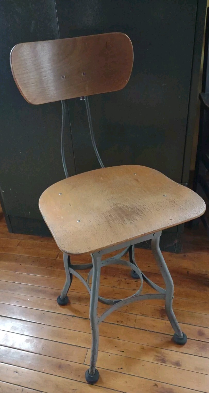 TOLEDO Drafting Chair Metal Industrial  Architect No Swivel Adjustable 37x18x16"