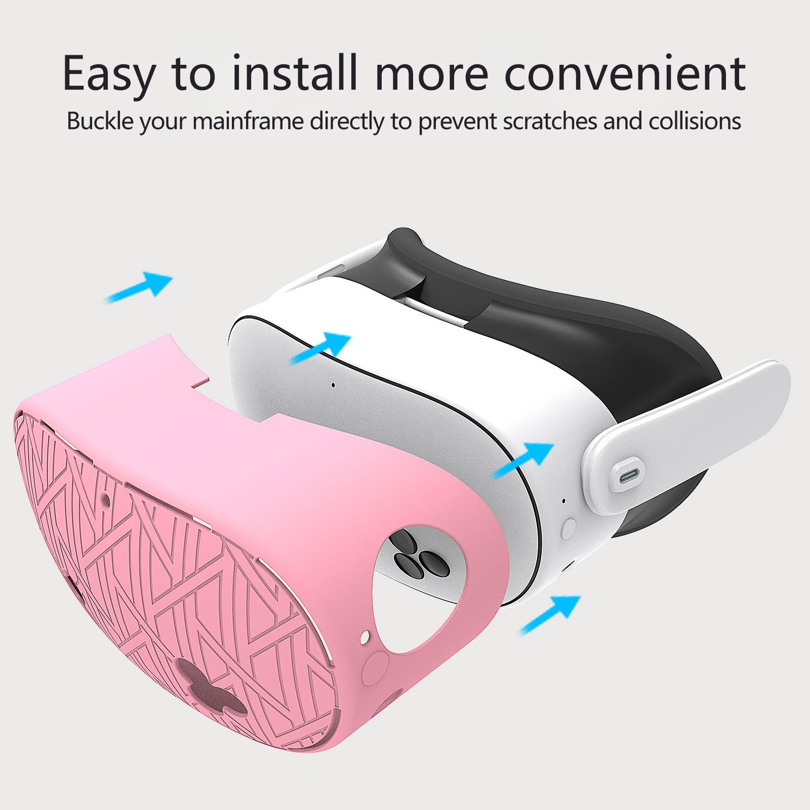 MLemonVR Silicone Cover Set for Meta/Oculus Quest 3s 3s, Pink