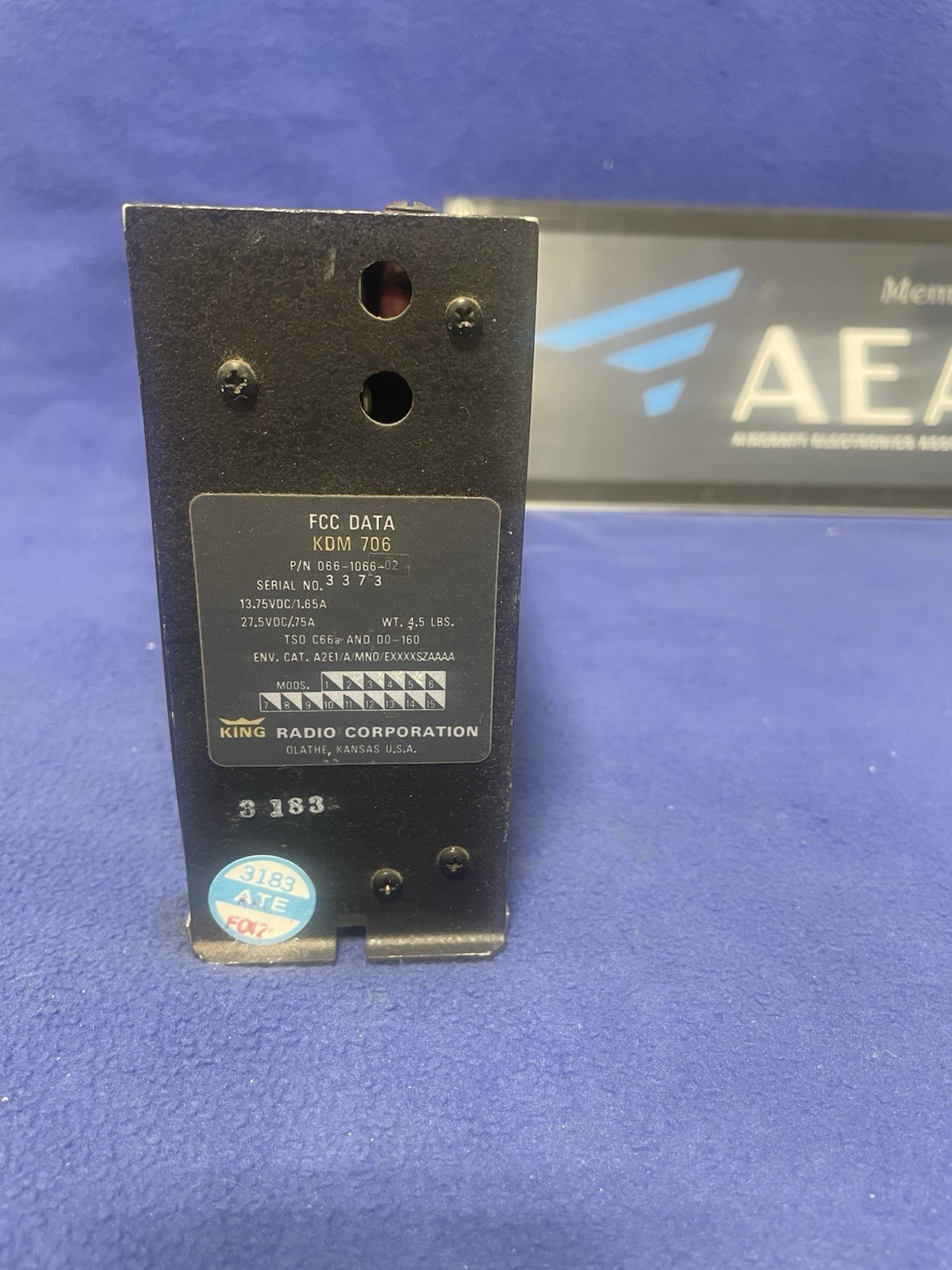 KING FFC DATA KDM 706 P/N 066-1066-02