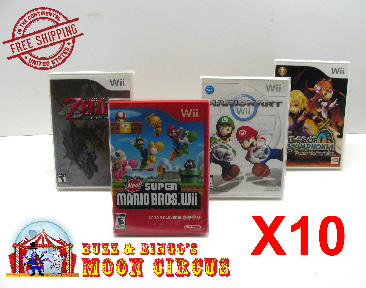 10X NINTENDO Wii CIB GAME - CLEAR PLASTIC PROTECTIVE BOX PROTECTORS SLEEVE CASE