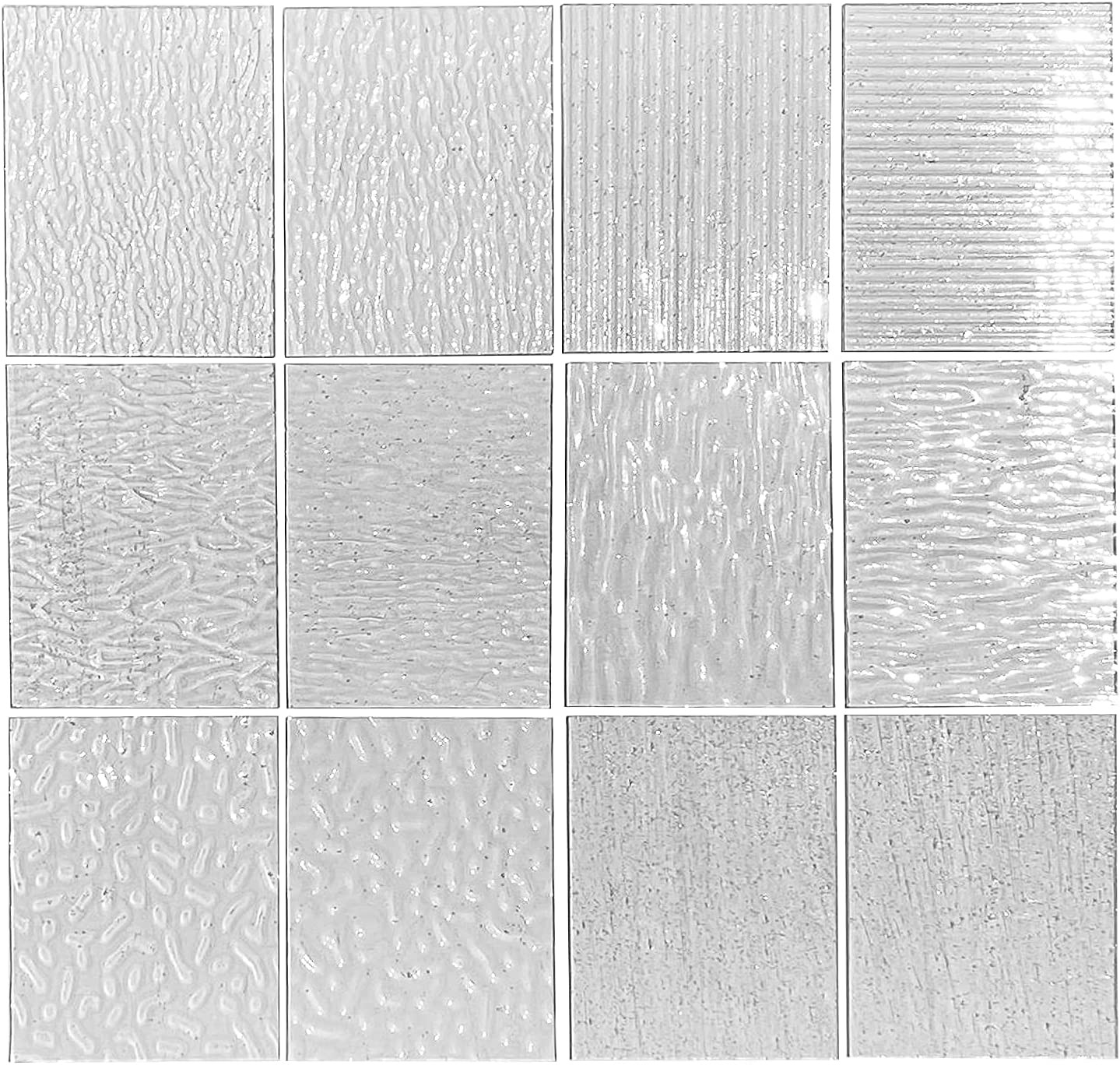 12-Pack 6"X4" Stained Glass Sheets, Cathedral Panels for Easy Cutting and Vibran