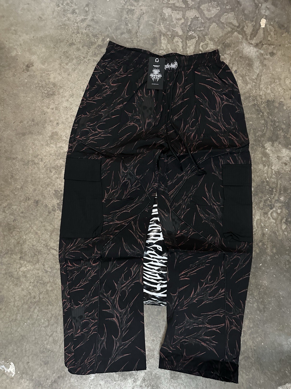 Breathedivinity Bloodoath Ghost Camo Cargo Track Pants (Size M - Crimson Red)