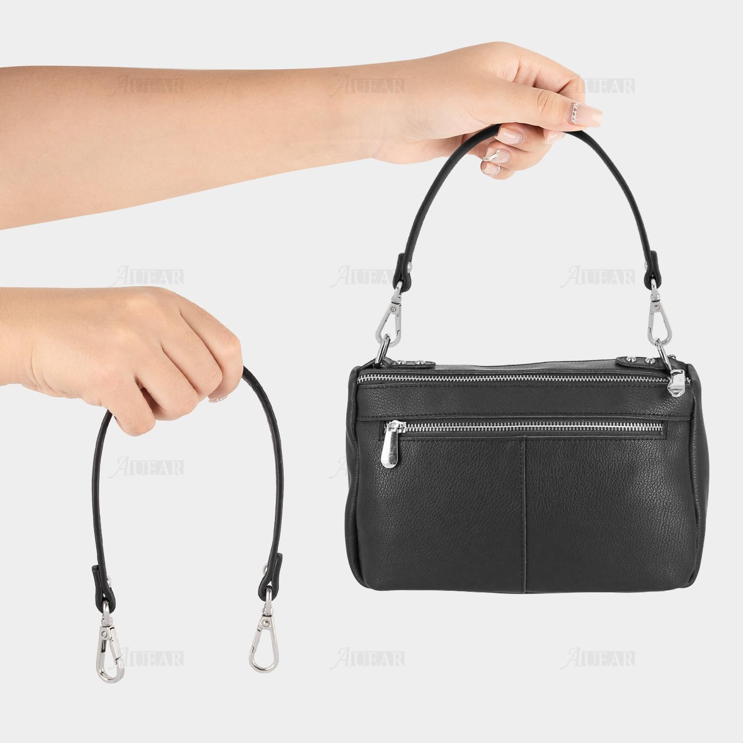 , 2 Pack Short Handbag Strap Replacement Handle for Small Purses, Black (12.79 I