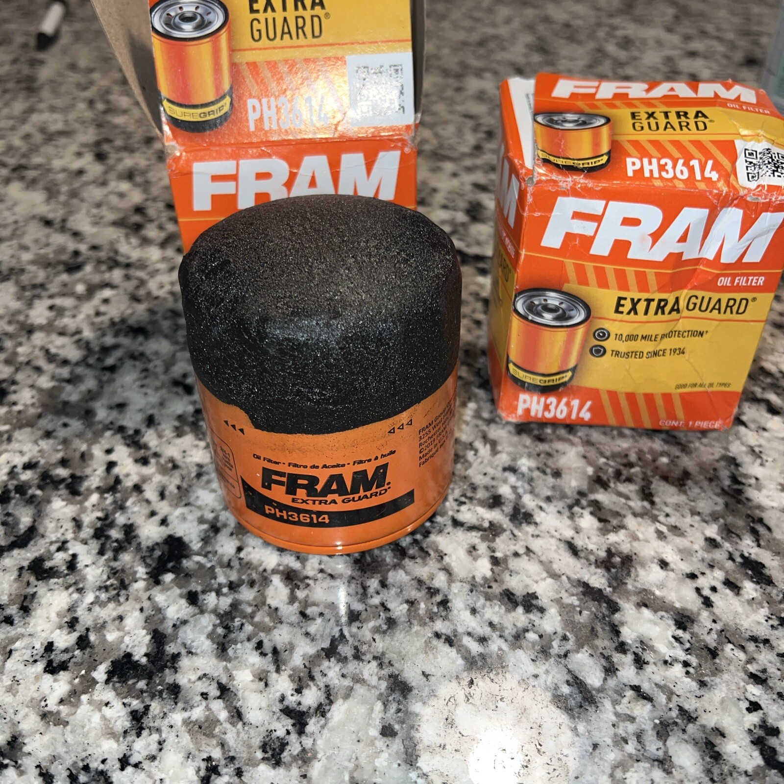 2 Pack - FRAM Extra Guard PH3614, 10K Mile Change Interval Spin-On Oil Filter