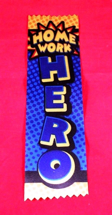 Awesome 7" New Satin Ribbon Award "Homework Hero" School Teacher Student