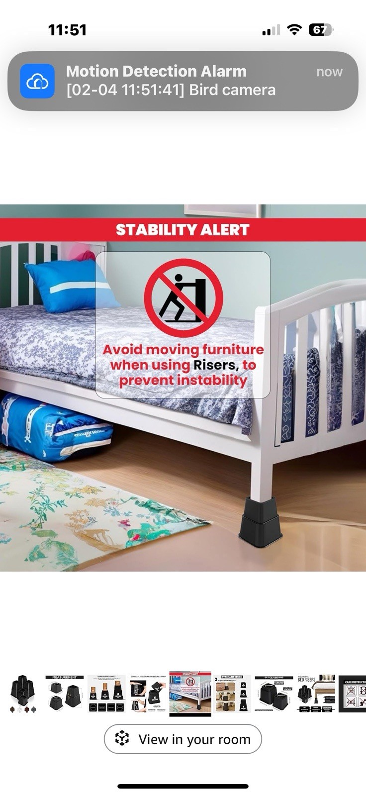 Adjustable Bed Risers Stackable Lift, 3, 5, 8 Inch Set Of 8