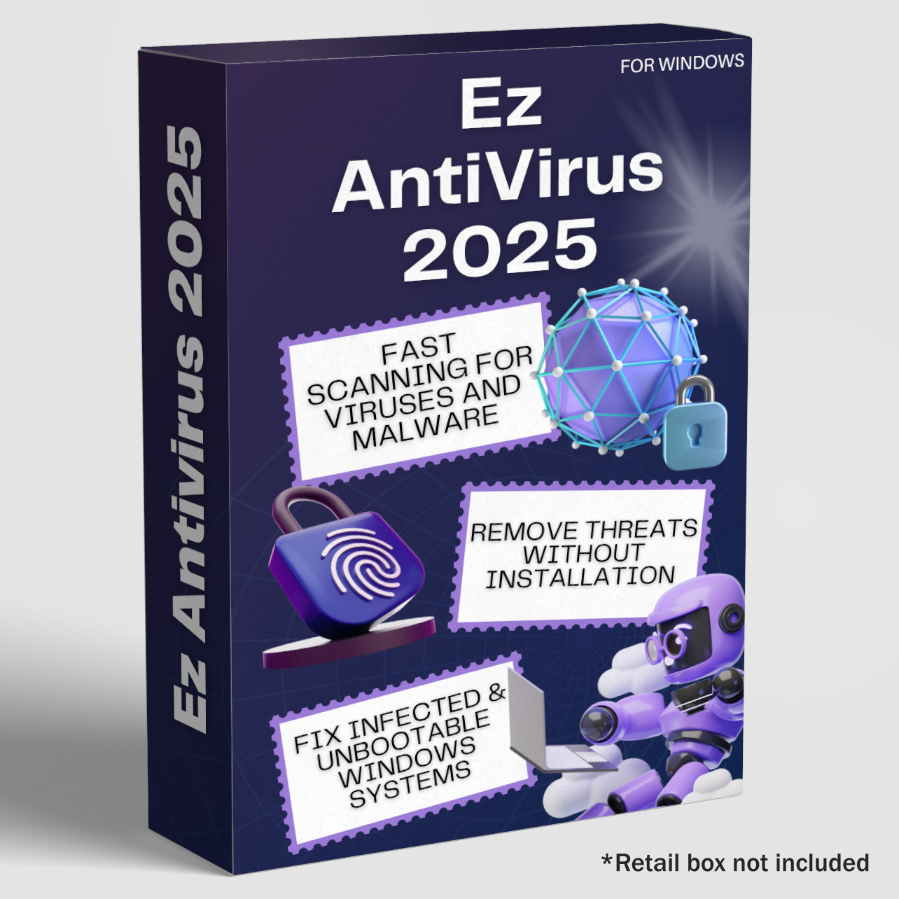 Antivirus Software 2025 | Unlimited Devices Lifetime License For Windows USB/DVD