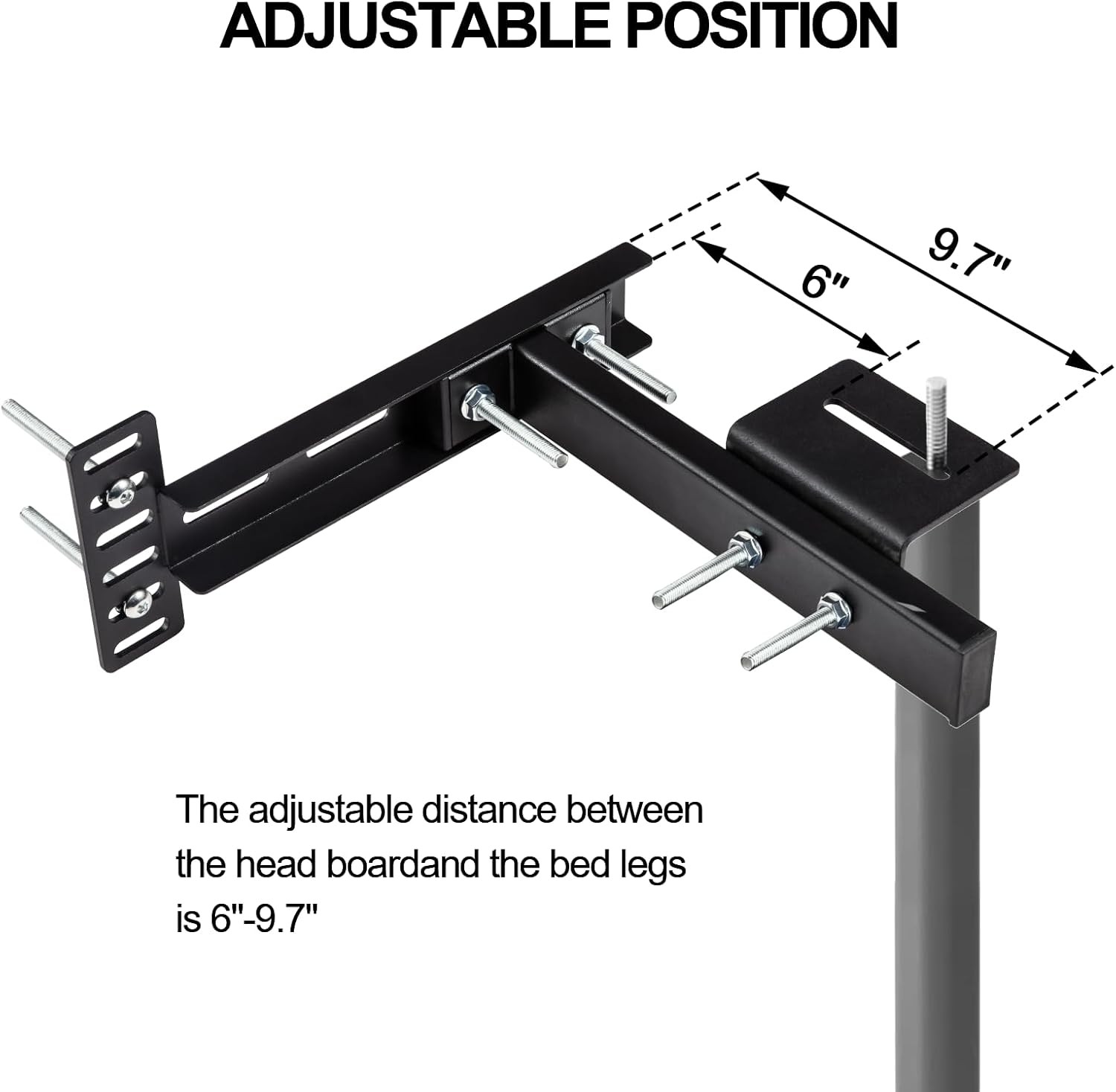 2Pcs Adjustable Headboard Brackets, Universal Brackets for Bed Frame (All Size)