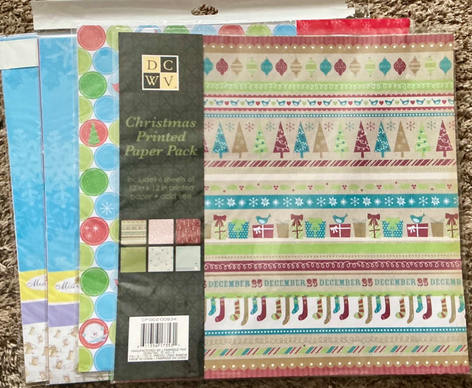 4 NEW CHRISTMAS Scrapbook Paper Packs 12" x 12" (26 Sheets)
