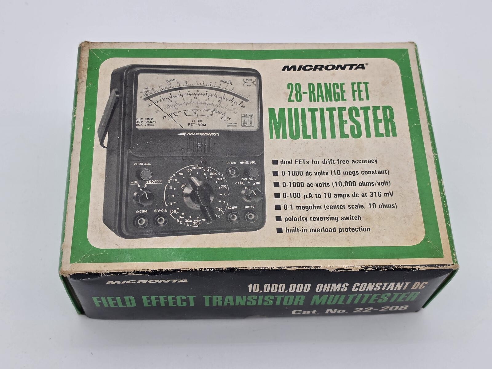 Vintage Micronta 28-Range FET Multitester 22-208 Radio Shack Open Box