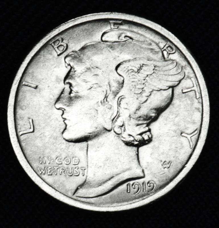 1919-p Mercury Dime.        High Grade   (Inventory A)