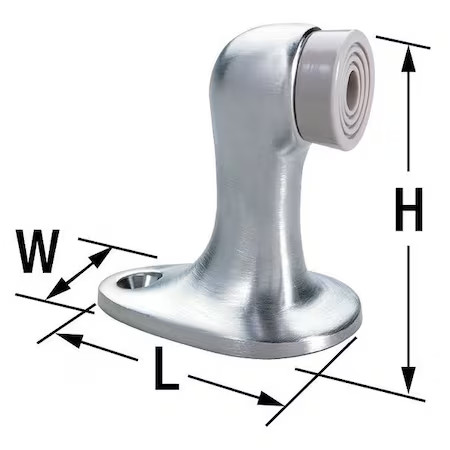 Rockwood 483.26D Rigid Door Stop, Floor Mount, Satin Chrome