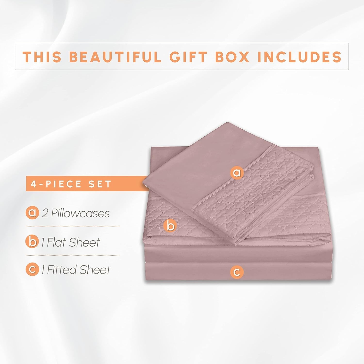 Luxurious 4-Piece Quilted King Sheet Set - 1500 Thread Count, Wrinkle Resistant