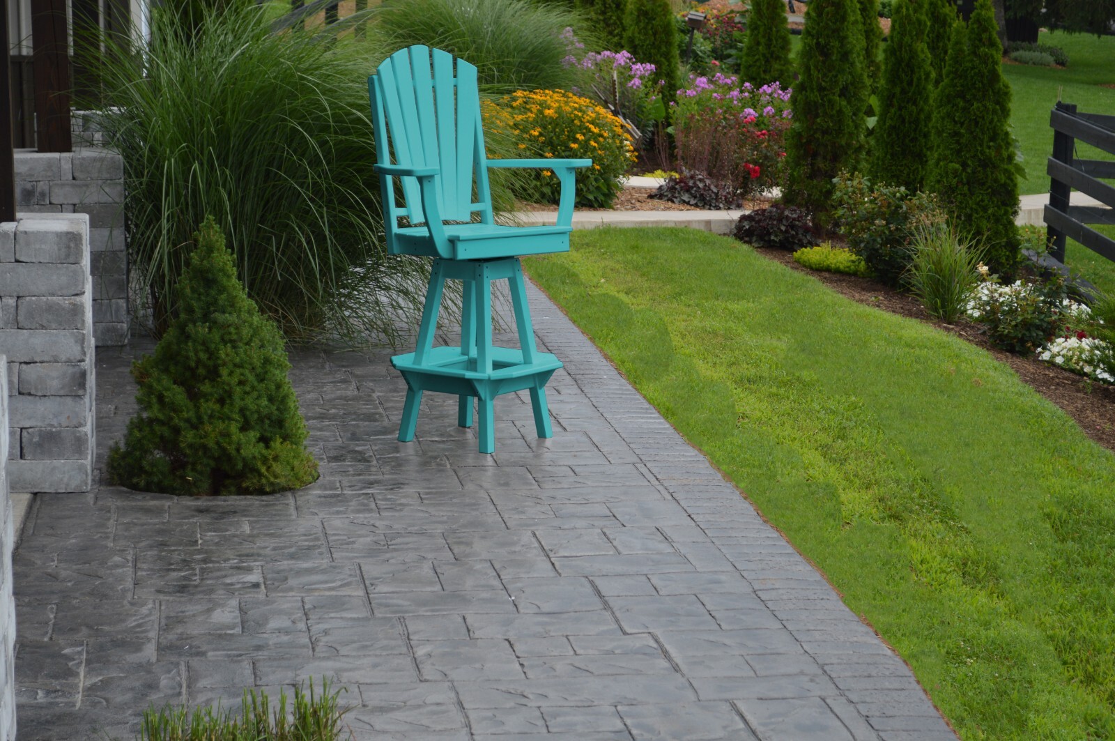 Adirondack Swivel Bar Chair with Arms - Multiple Colors - Amish Made in USA