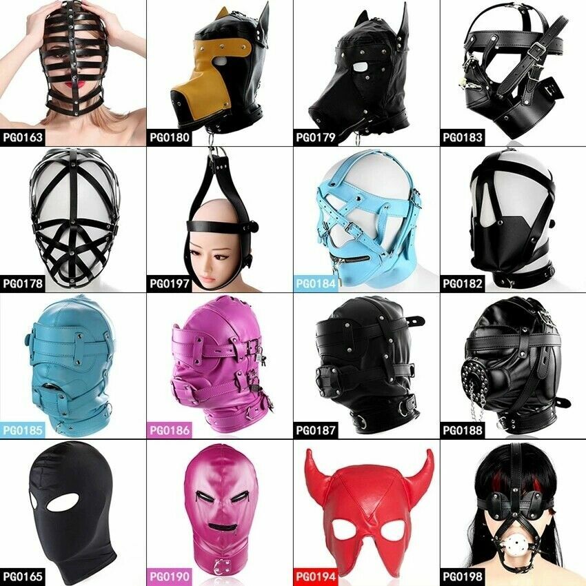 Nightclub Adult Fetish BDSM Restraint Head Mask Hooded Headgear Masquerade Props
