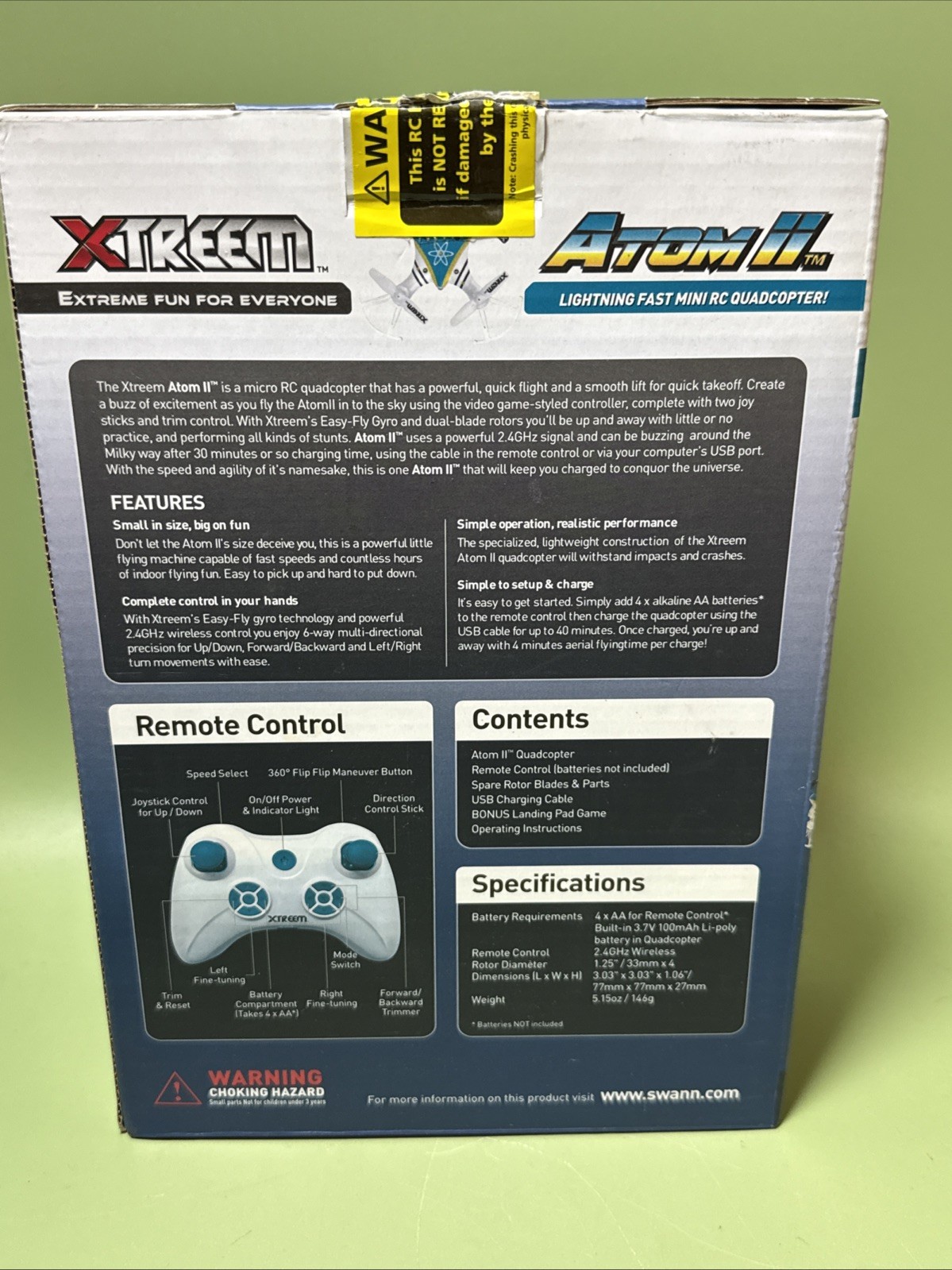 Xtreem Atom II Lightening Fast mini RC Quadcopter In Box Preused