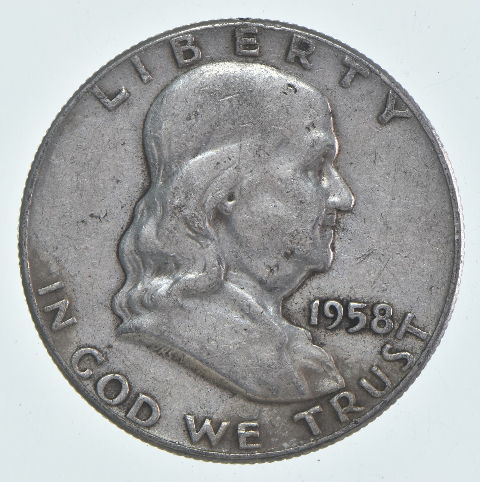 1958 (P) Franklin Half Dollar Circulated 90% Silver (1pc)