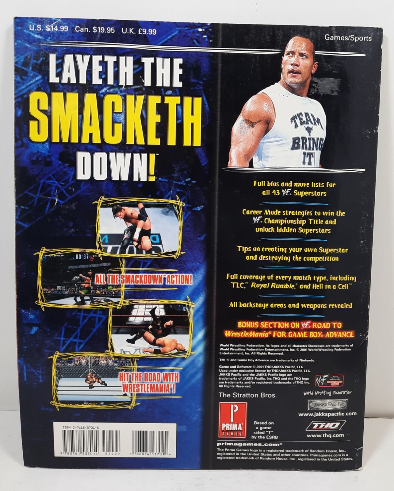 WWF Smack Down! Just Bring It Prima Official Strategy Guide PS2 THQ