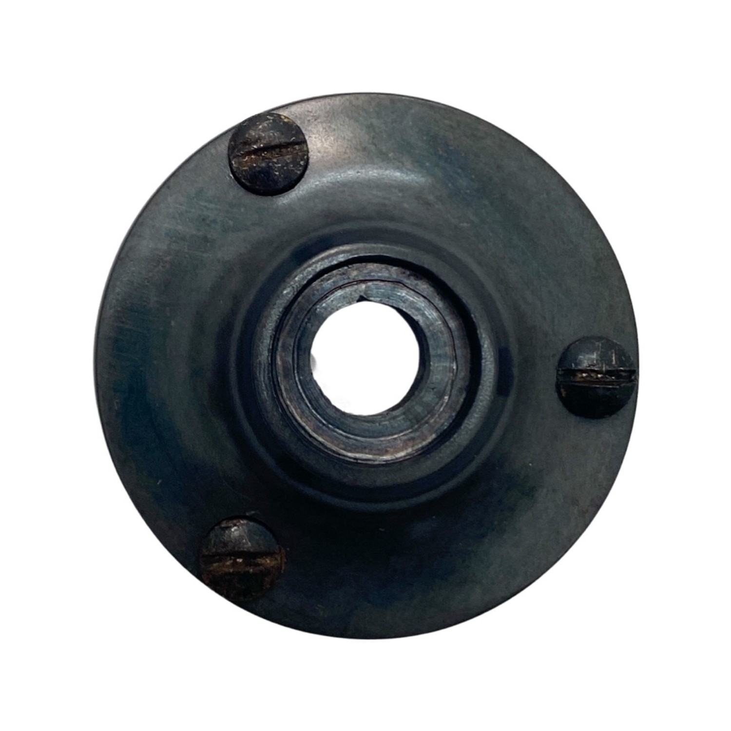 Pair of Small Aged Bronze Round Door Plates