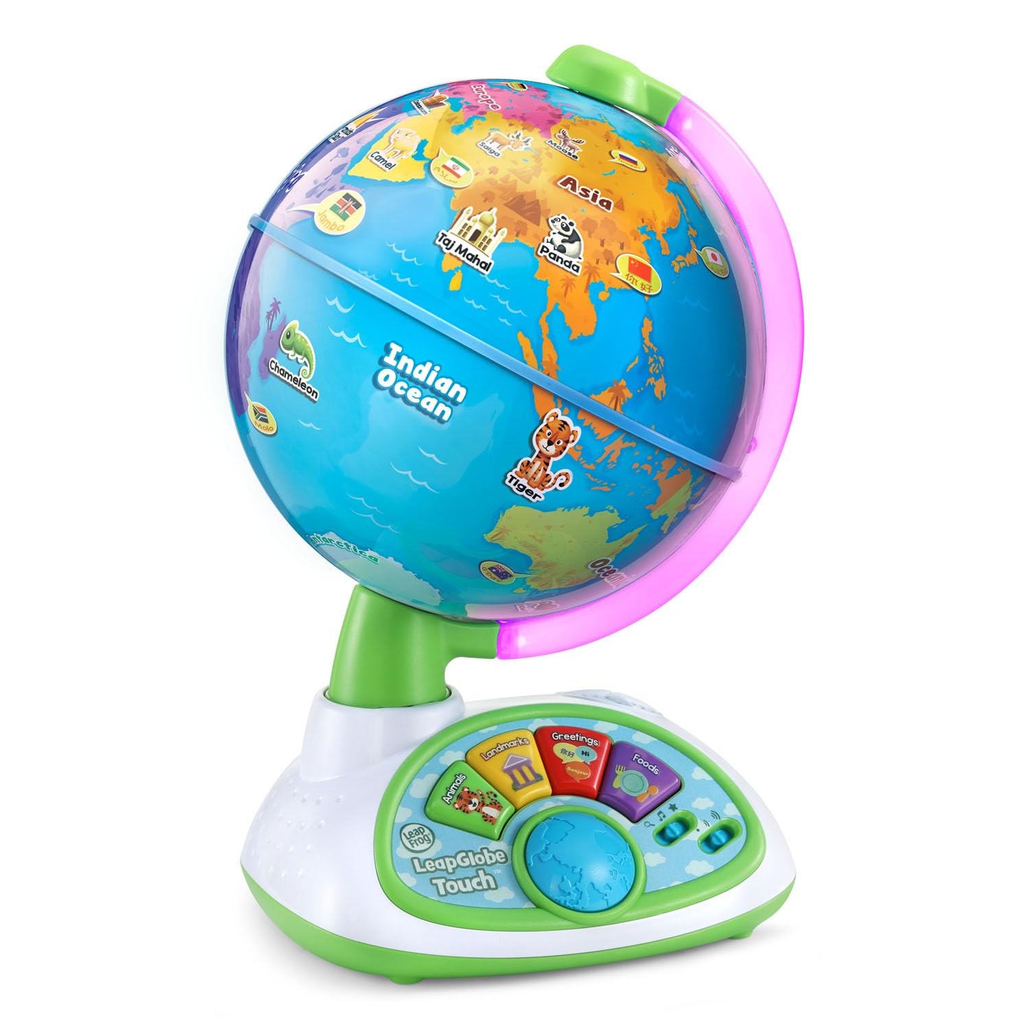 LeapGlobe Light-Up and Touch Interactive Electronic Globe for Kids, Explorati...