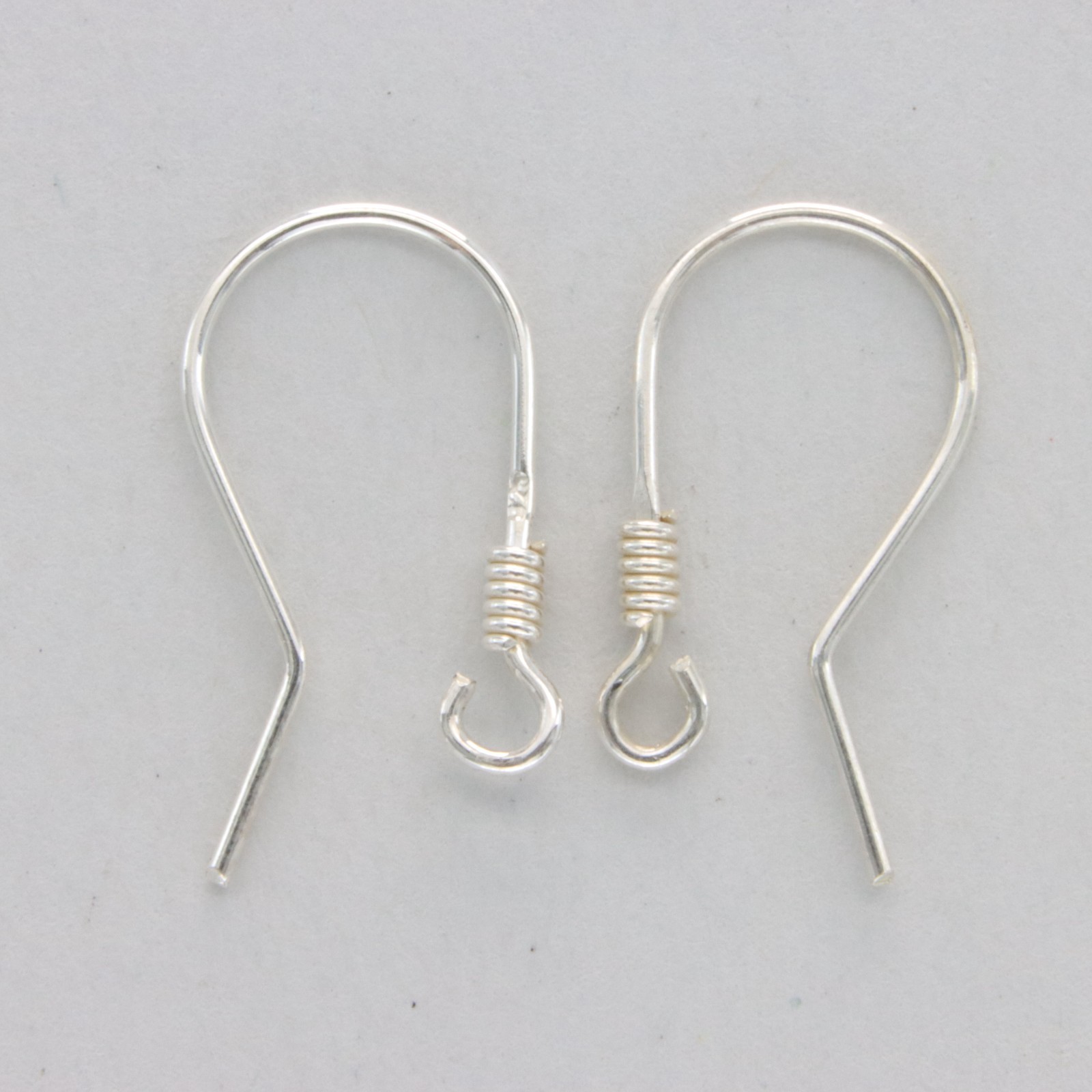 Pair of 925 STERLING SILVER Fish French Hoops Earrings DIY Findings Fishhook #31