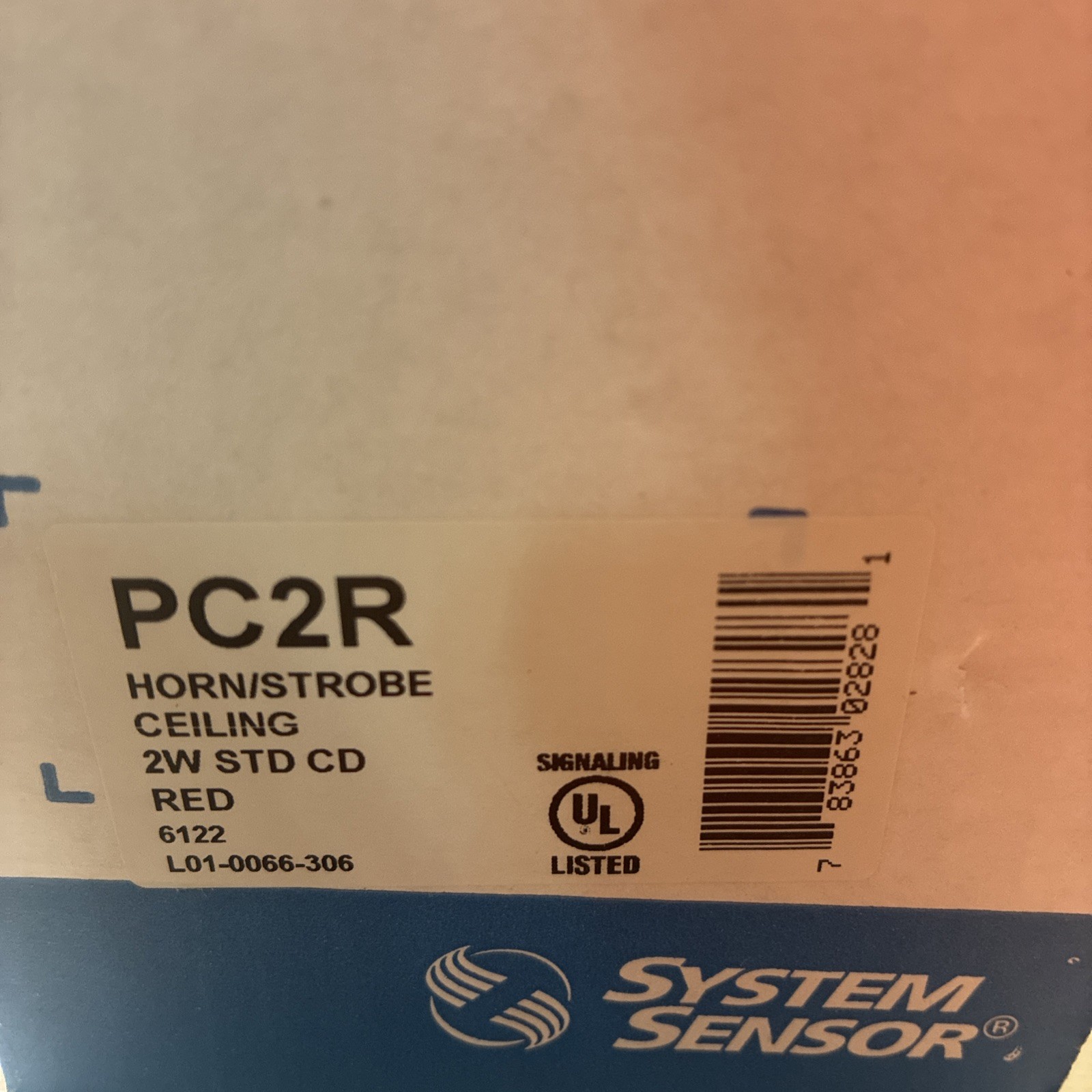 SYSTEM SENSOR PC2R SPECTRALERT RED CEILING MOUNT HORN/STROBE - 6 AVAIL. - NEW